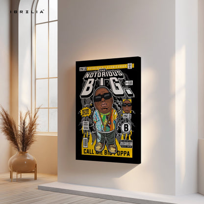 The Notorious B.I.G “Call Me Big Poppa” Pop Art Comic Edition – 4K Ultra Wrap Frame Wall Art in Pakistan | IBRELIA™ - IBRELIA
