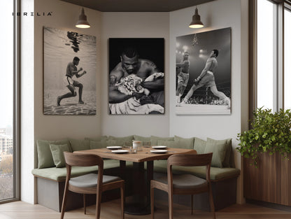 Muhammad Ali Legendary Boxing Moments 3 Panel 4K Ultra HD Wall Art in Pakistan | IBRELIA™ IBRELIA