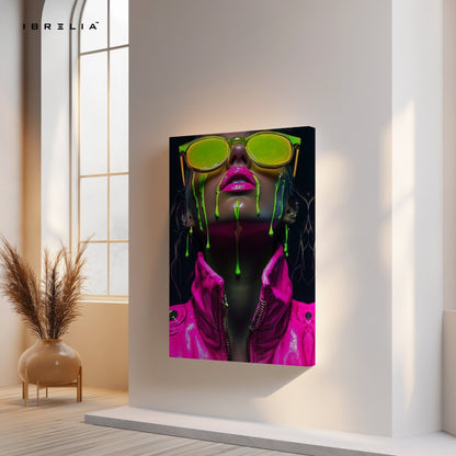 Neon Drip Girl Wall Frame | 4K Ultra Wrap Frame Wall Art in Pakistan | IBRELIA™ - IBRELIA