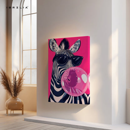Bubblegum Zebra Wall Frame | 4K Ultra Wrap Frame Wall Art in Pakistan | IBRELIA™ - IBRELIA