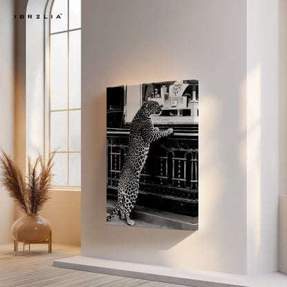 Cartier Leopard Wall Art – Black & White Luxury Fashion Decor | IBRELIA™ - IBRELIA