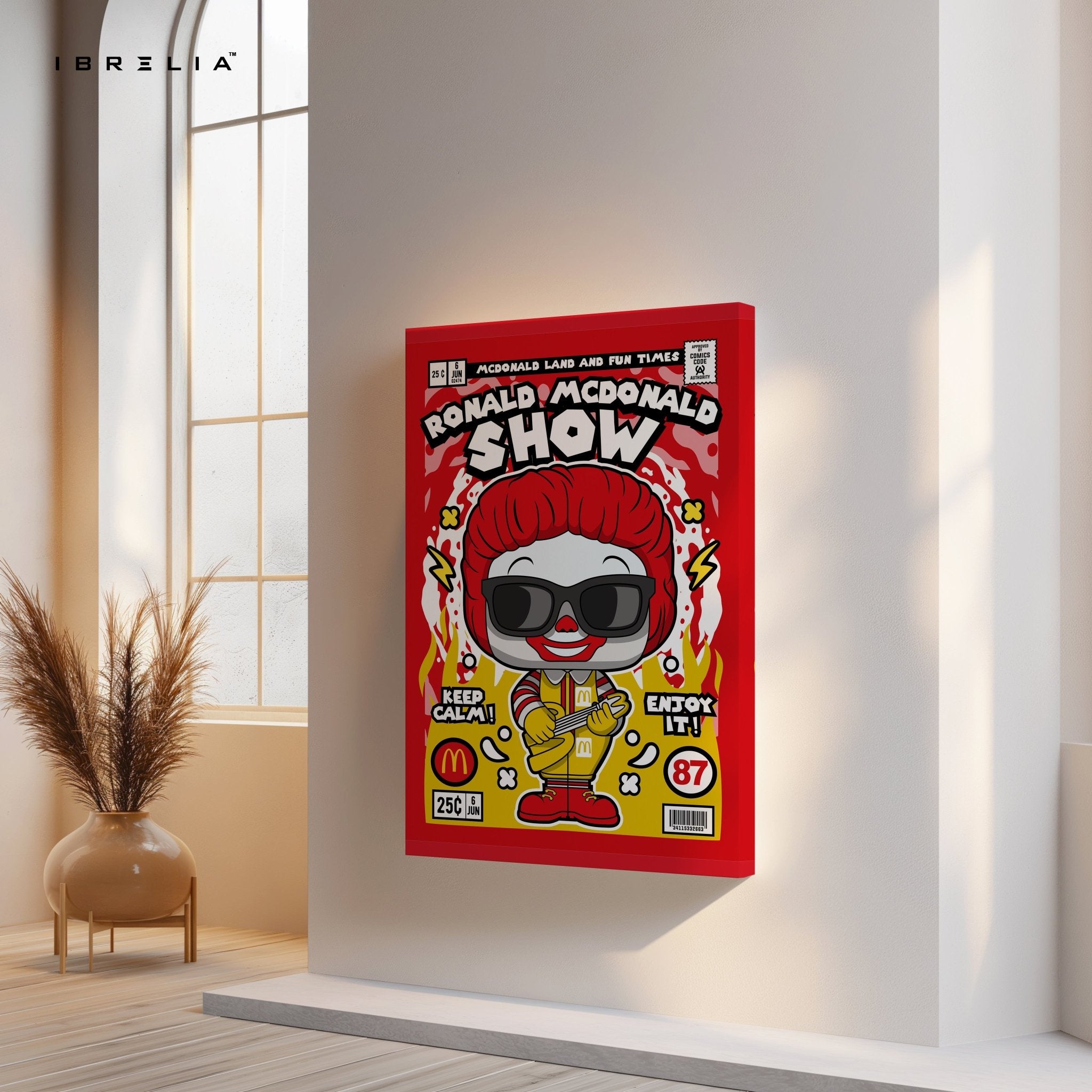Ronald McDonald “Comic Edition” Pop Art Wall Frame – 4K Ultra Wrap Frame Wall Art in Pakistan | IBRELIA™ - IBRELIA