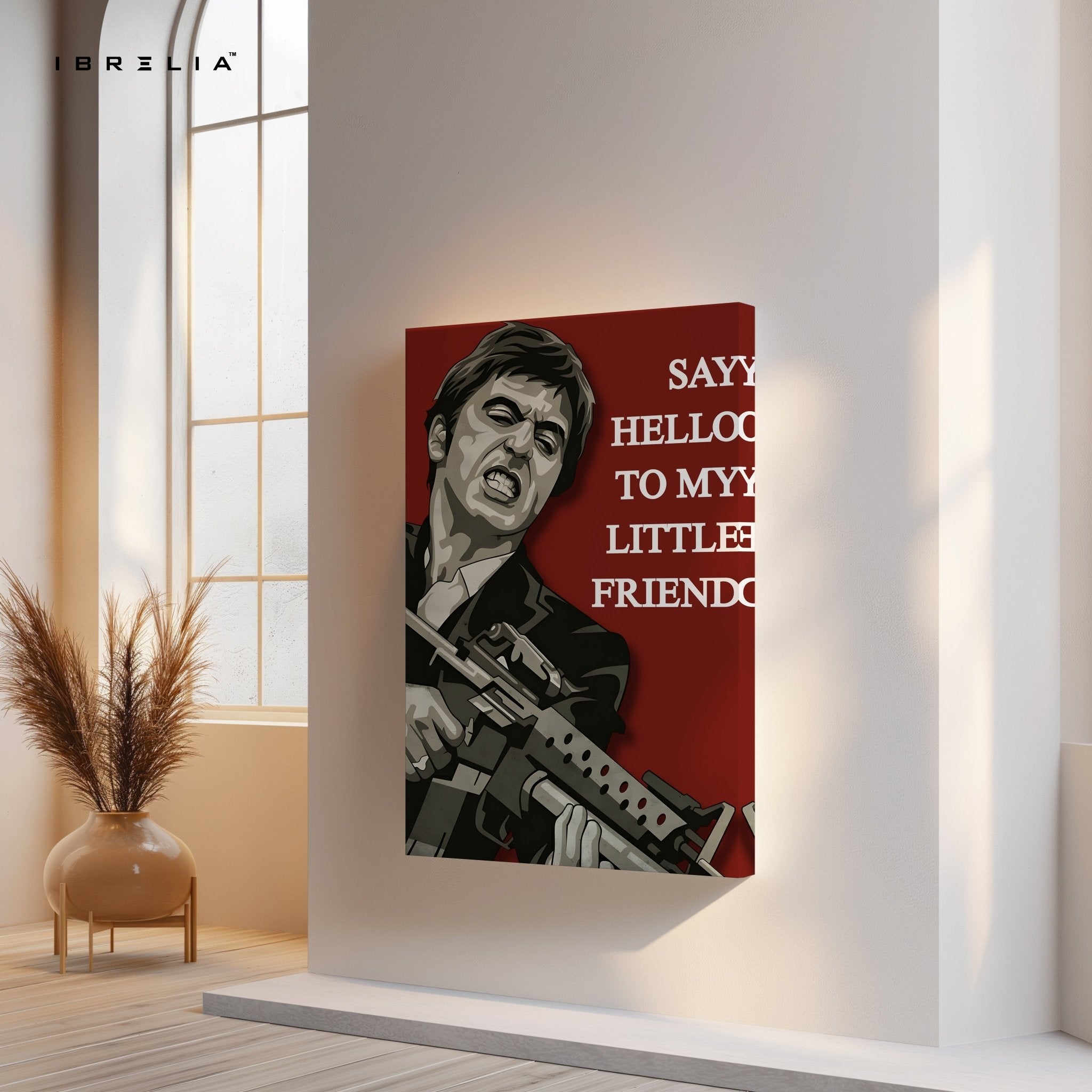 Scarface “Say Hello To My Little Friend” 4K Ultra Wrap Frame Wall Art in Pakistan | IBRELIA™ - IBRELIA