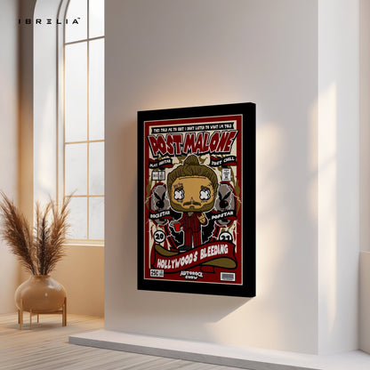 Post Malone “Hollywood’s Bleeding” Pop Art Comic Edition – 4K Ultra Wrap Frame Wall Art in Pakistan | IBRELIA™ - IBRELIA