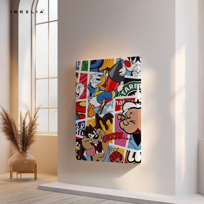 Retro Cartoon Mashup Wall Frame | 4K Ultra Wrap Frame Wall Art in Pakistan | IBRELIA™ - IBRELIA