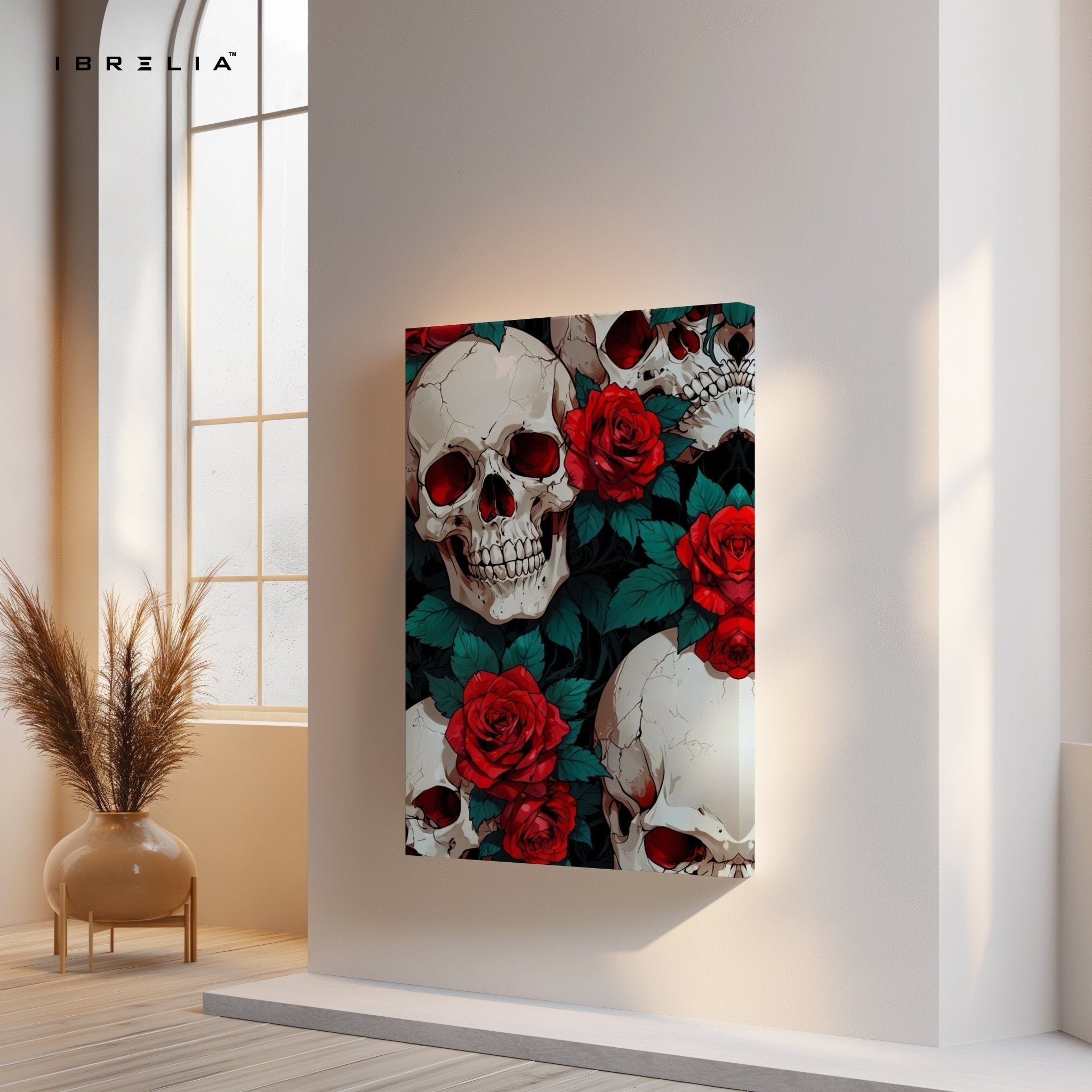 Skull & Roses Wall Frame | 4K Ultra Wrap Frame Wall Art in Pakistan | IBRELIA™ - IBRELIA
