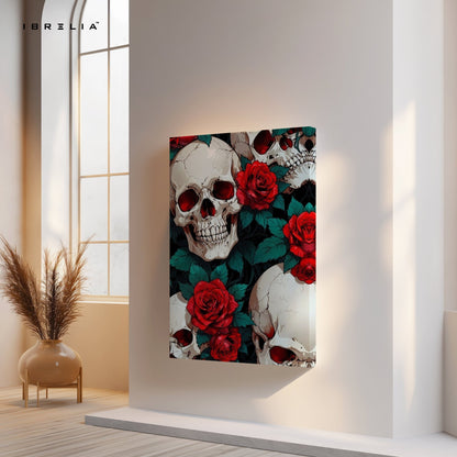 Skull & Roses Wall Frame | 4K Ultra Wrap Frame Wall Art in Pakistan | IBRELIA™ - IBRELIA