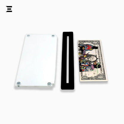 Premium Magnetic Acrylic Frame with Black Base – Graffiti Artist Painting George Washington Dollar Pop Art - IBRELIA