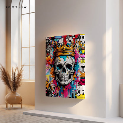 Crowned Skull Graffiti Wall Frame | 4K Ultra Wrap Frame Wall Art in Pakistan | IBRELIA™ - IBRELIA