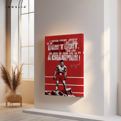 Muhammad Ali “Don’t Quit” Motivational Wall Art – A Champion’s Mindset | IBRELIA™ - IBRELIA