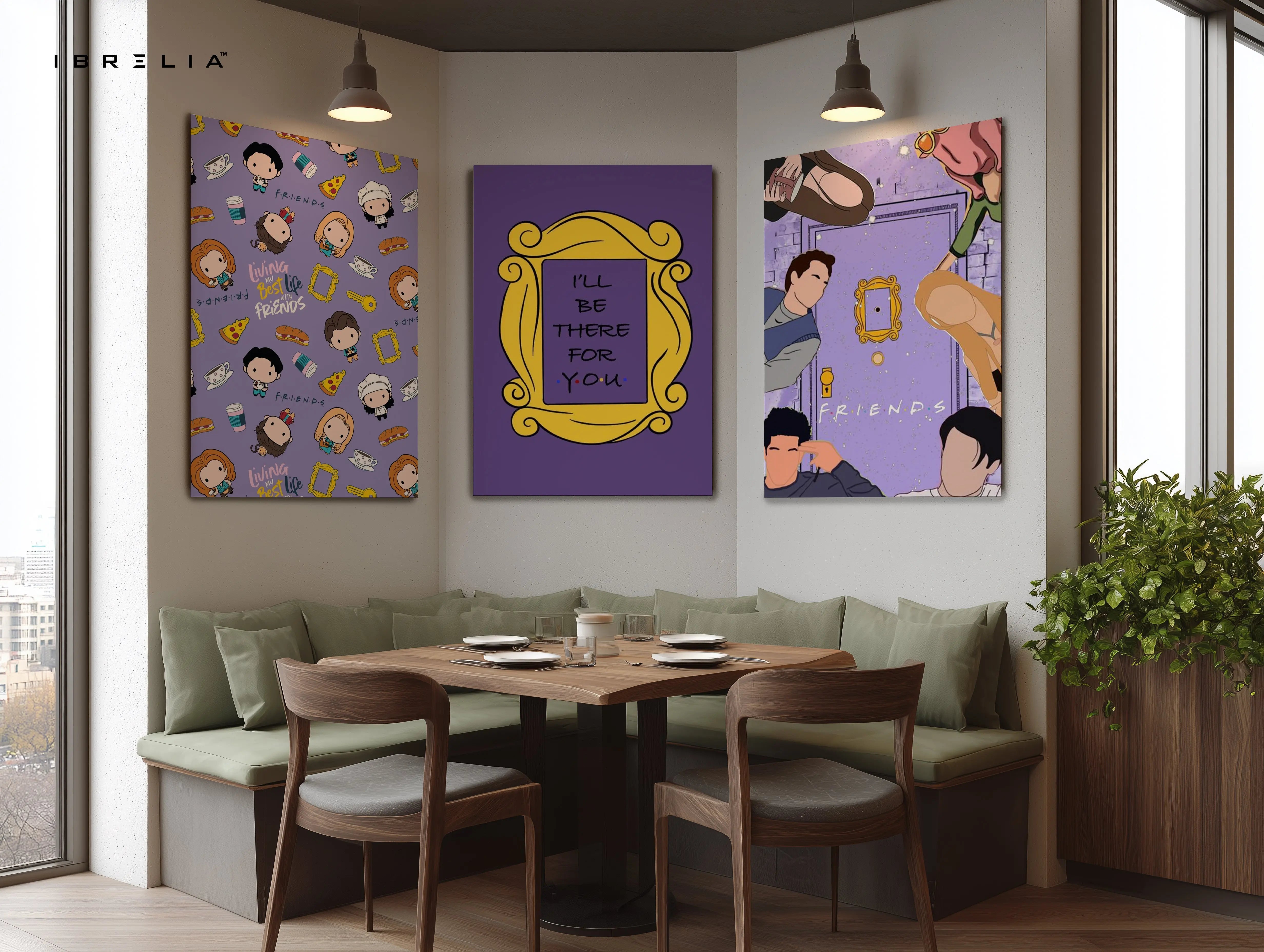 Friends TV Show Iconic Door Frame 3 Panel 4K Ultra HD Wall Art in Pakistan | IBRELIA™ IBRELIA