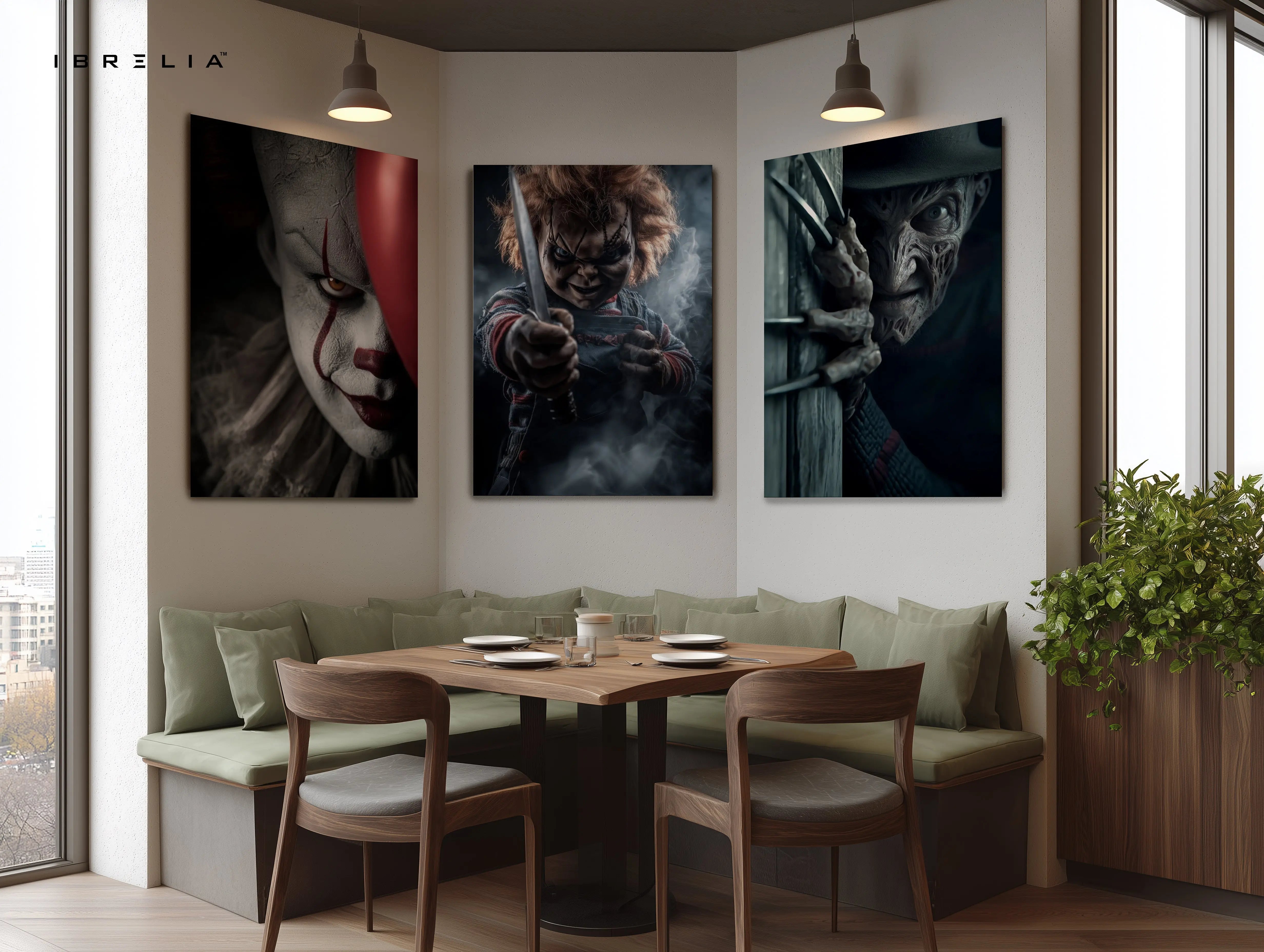 Horror Icons Nightmare 3 Panel 4K Ultra HD Wall Art in Pakistan | IBRELIA™ IBRELIA