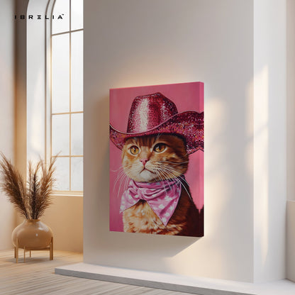 Cowgirl Cat Wall Frame | 4K Ultra Wrap Frame Wall Art in Pakistan | IBRELIA™ - IBRELIA