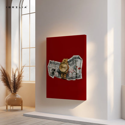Golden Time Wall Art – Money x Luxury Edition | IBRELIA™ - IBRELIA