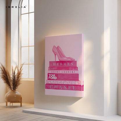 Pink Luxury Books Wall Frame | 4K Ultra Wrap Frame Wall Art in Pakistan | IBRELIA™ - IBRELIA