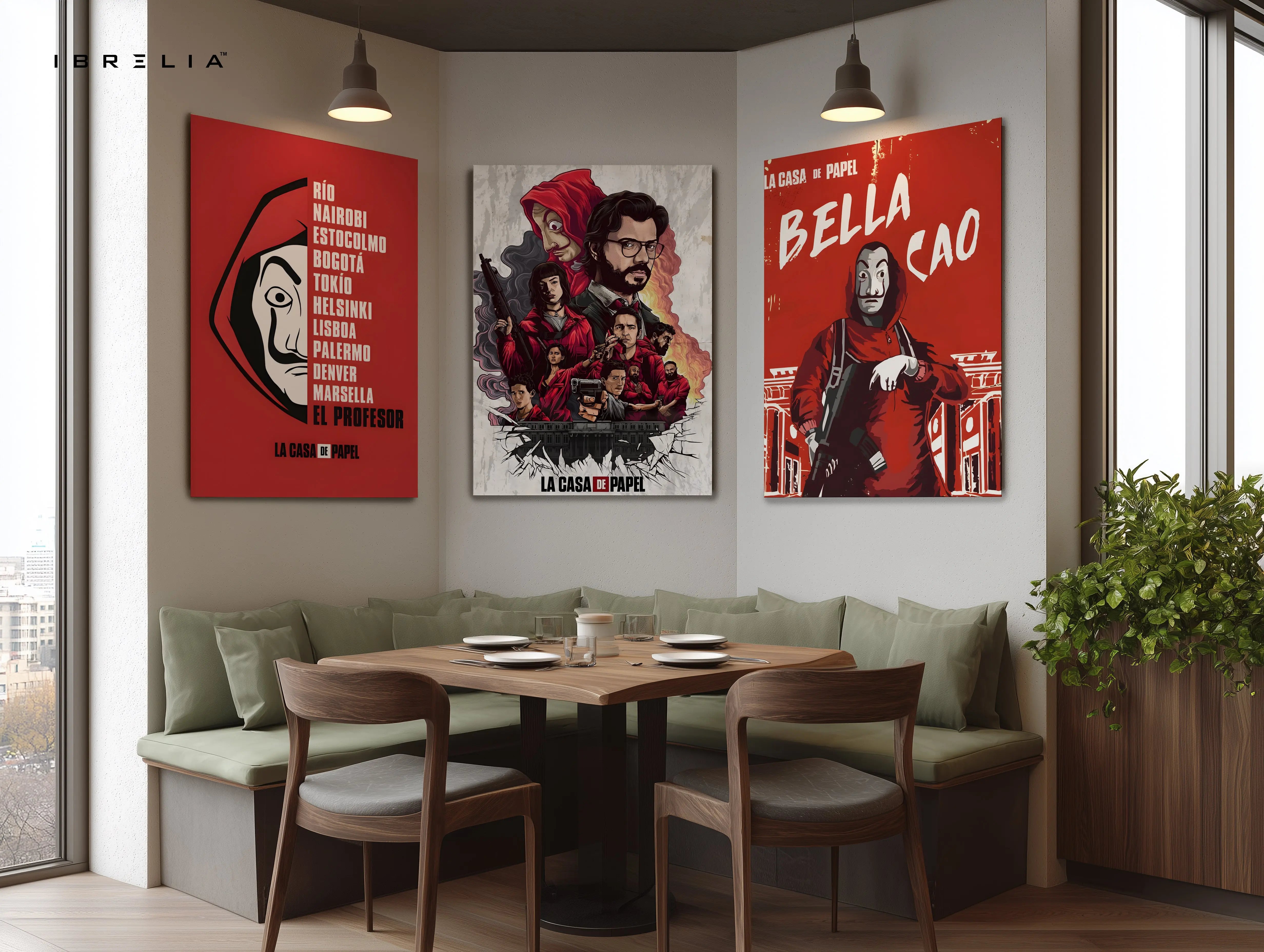 Money Heist La Casa De Papel 3 Panel 4K Ultra HD Wall Art in Pakistan | IBRELIA™ IBRELIA