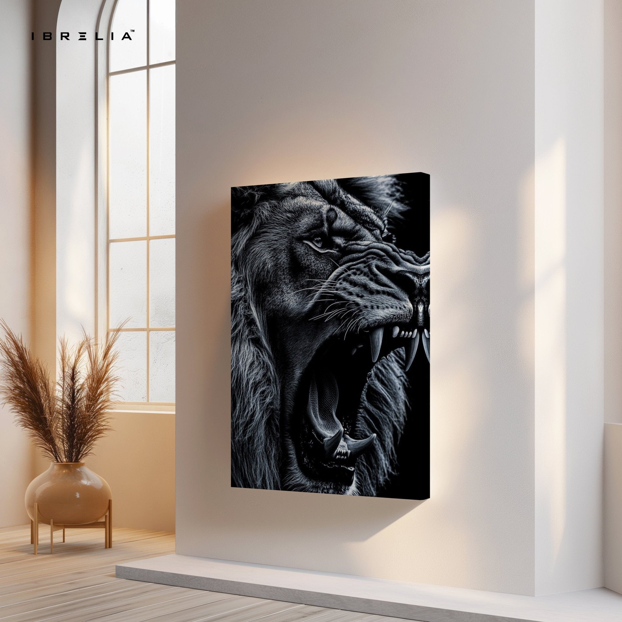 Roaring Lion Wall Frame | 4K Ultra Wrap Frame Wall Art in Pakistan | IBRELIA™ - IBRELIA