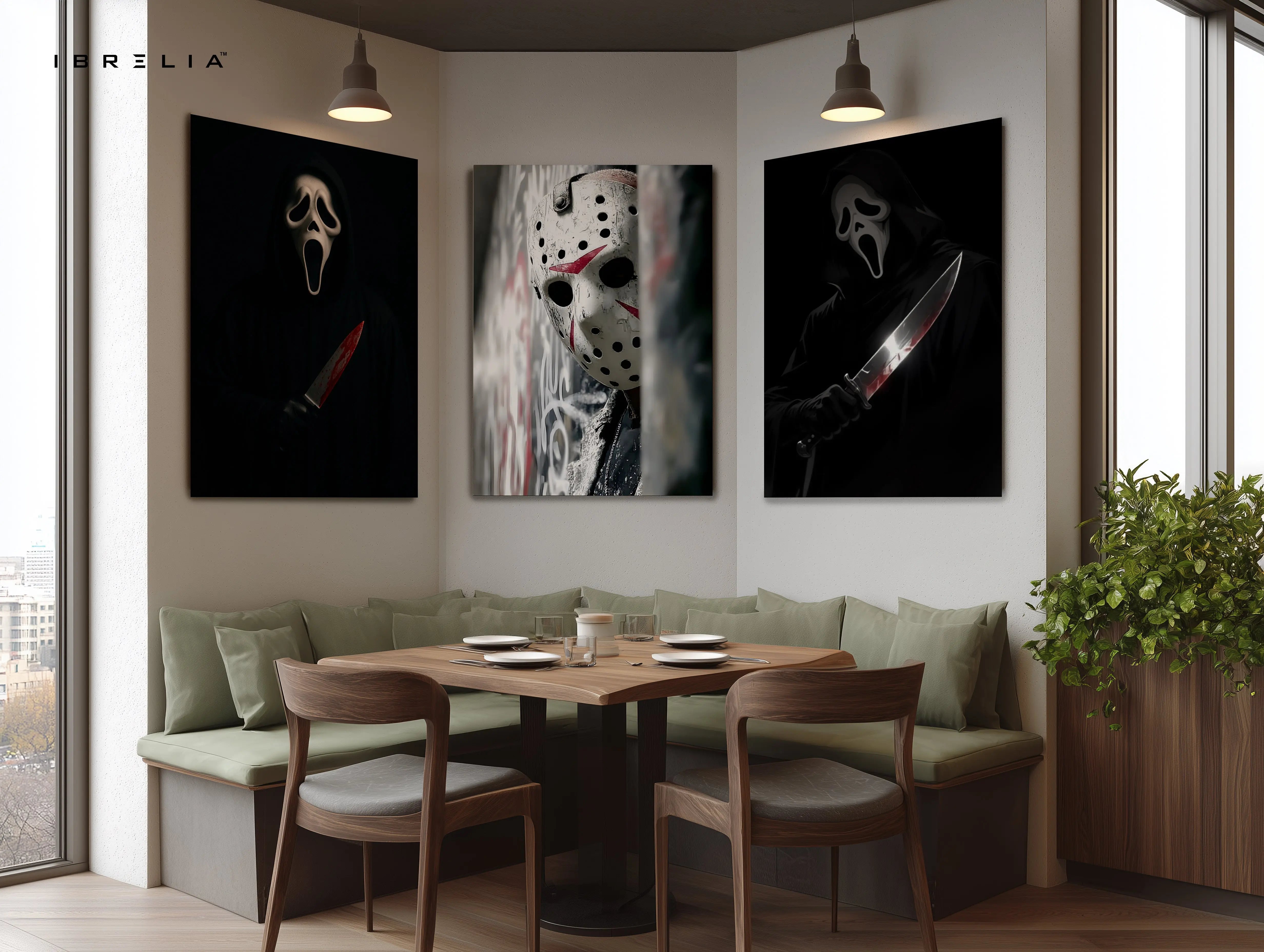 Horror Slasher Icons 3 Panel 4K Ultra HD Wall Art in Pakistan | IBRELIA™ IBRELIA