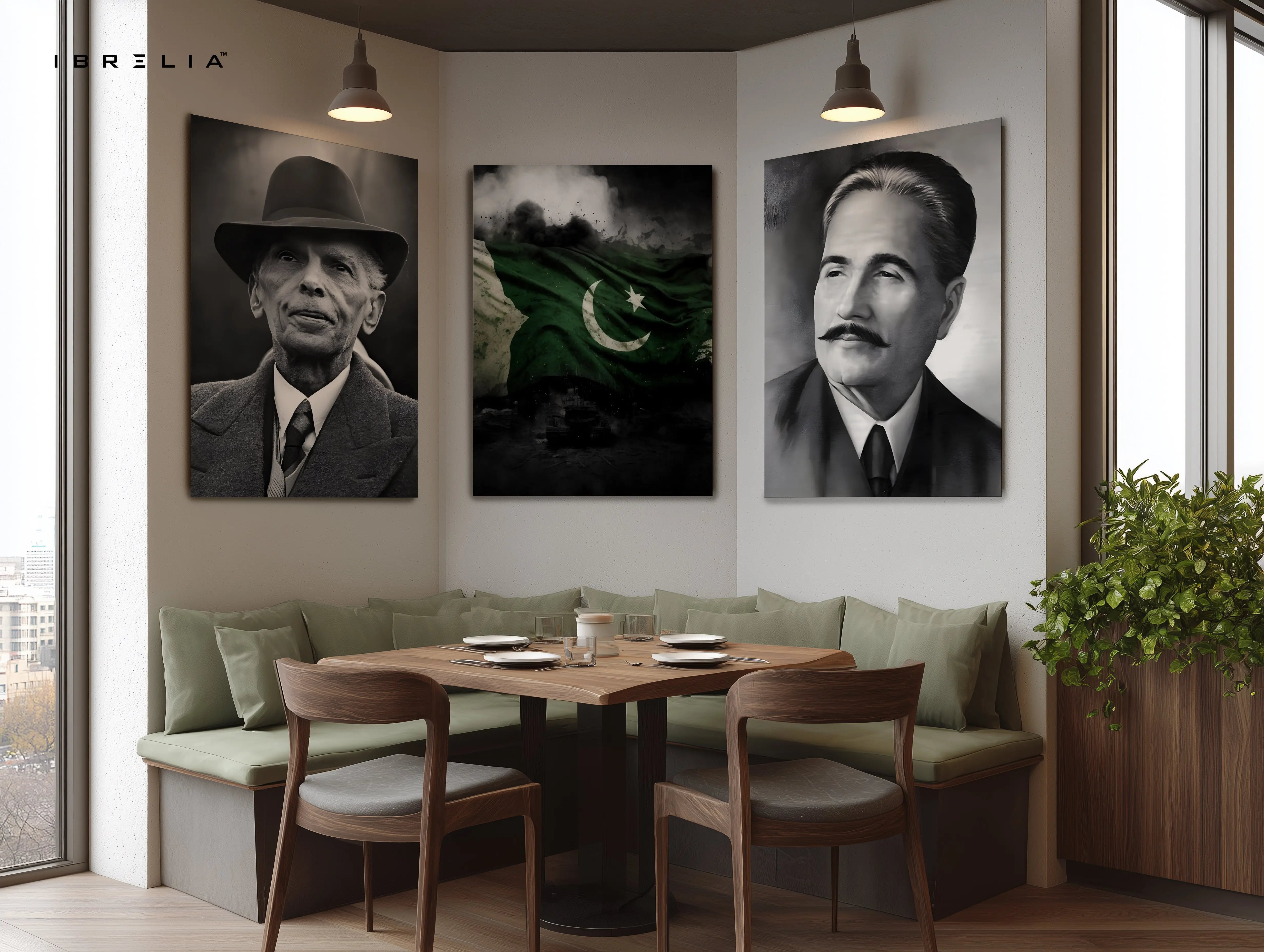 Pakistan Founding Legends 3 Panel 4K Ultra HD Wall Art in Pakistan | IBRELIA™ IBRELIA