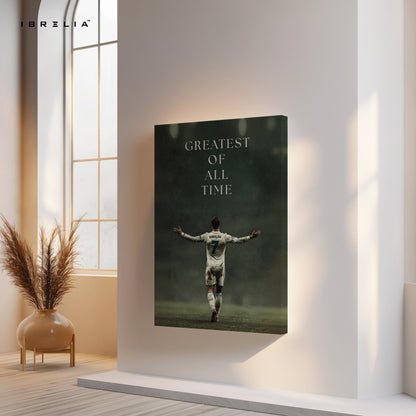 Cristiano Ronaldo “Greatest of All Time” Wall Frame | 4K Ultra Wrap Frame Wall Art in Pakistan | IBRELIA™ - IBRELIA