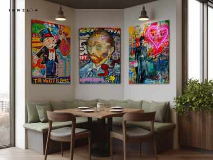 Urban Pop Art Icons Graffiti 3 Panel 4K Ultra HD Wall Art in Pakistan | IBRELIA™ IBRELIA