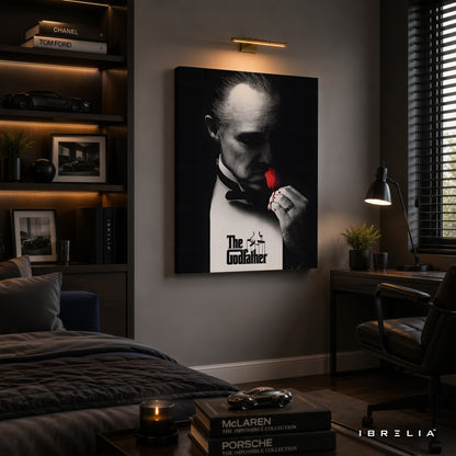 The Godfather Rose Wrapped Frame Wall Art | Cinematic Mafia Artwork | IBRELIA™