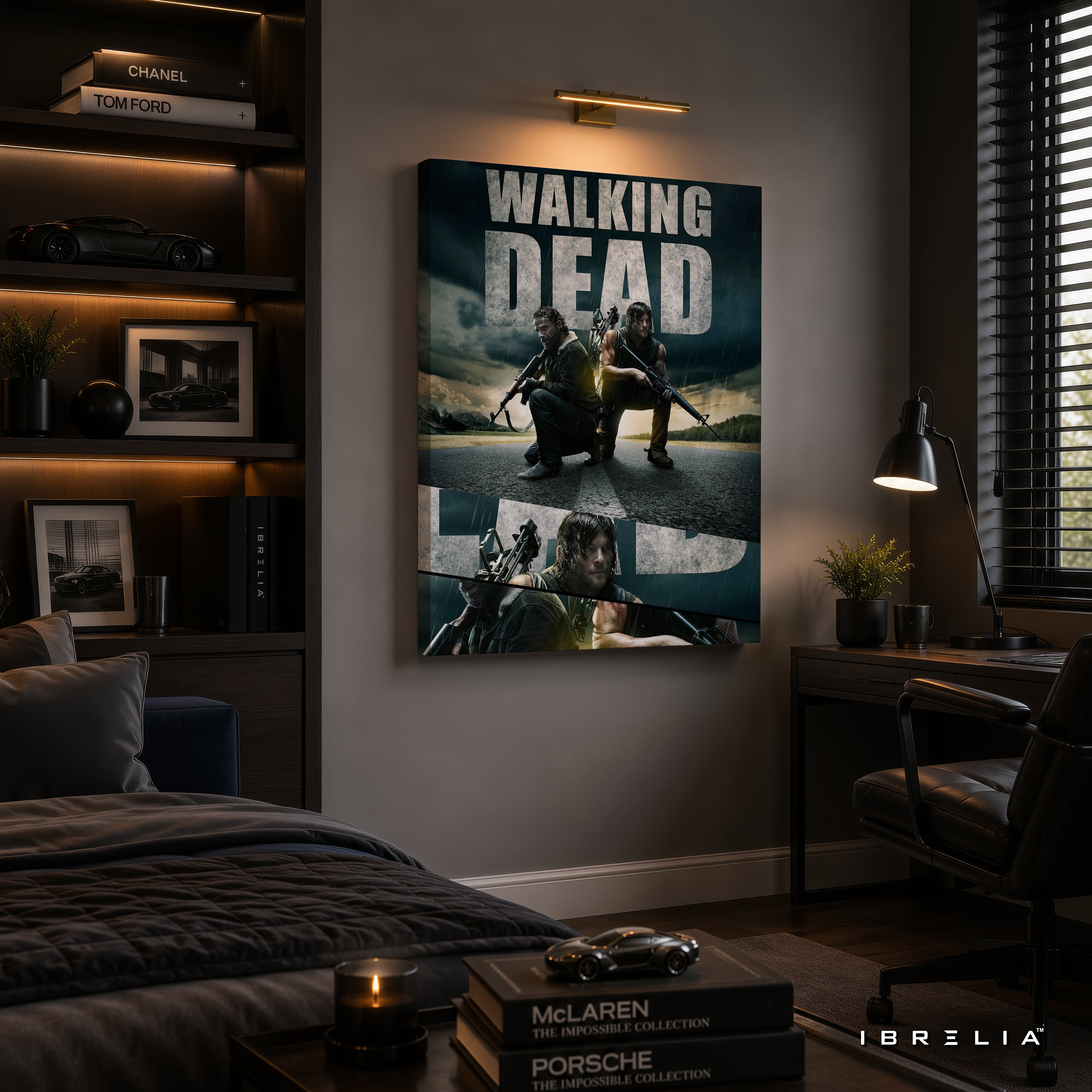 Rick Grimes & Daryl Dixon Premium Wall Art – The Walking Dead 4K Wrapped MDF Frame | IBRELIA™