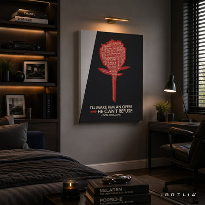 The Godfather Quote Wall Art – Don Corleone "I'll Make Him An Offer He Can't Refuse" Premium Movie Wall Decor | IBRELIA™