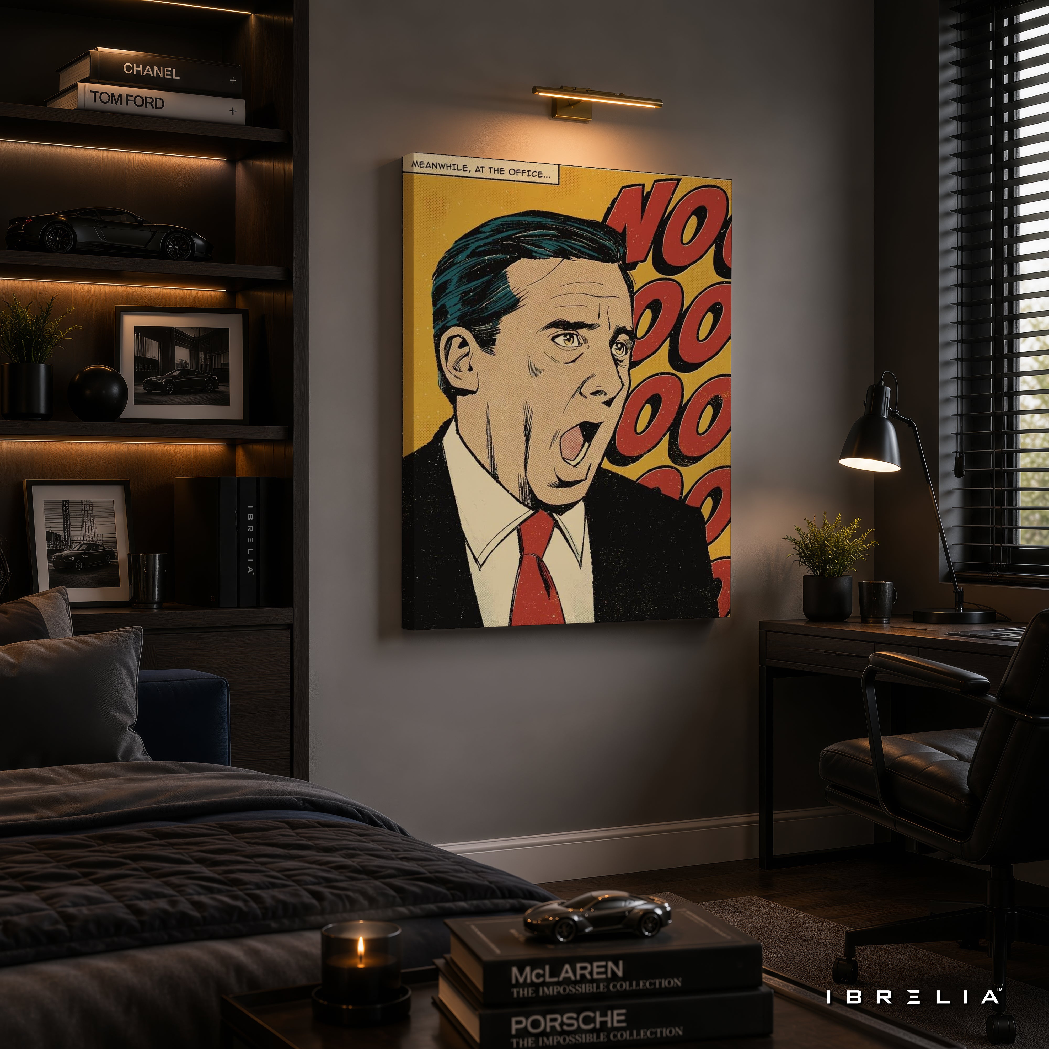 The Office "NOOO!" Michael Scott Premium Wall Art – Vintage Comic Pop Art 4K Wrapped MDF Frame | IBRELIA™