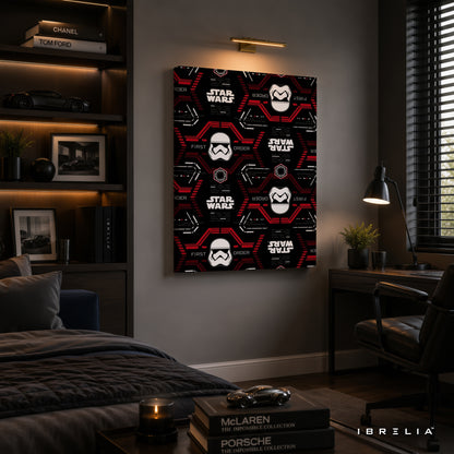 Star Wars First Order Pattern Premium Canvas Wall Art – Stormtrooper Minimalist Poster | Sci-Fi Movie Decor | IBRELIA™