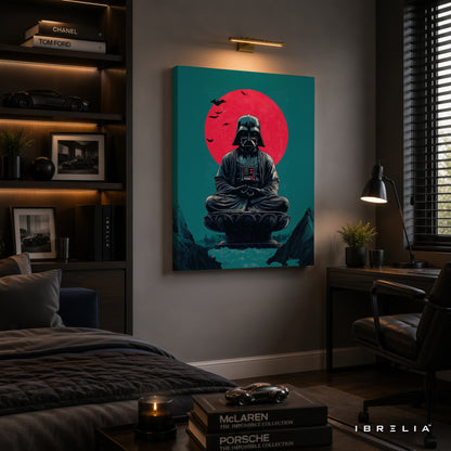 Darth Vader Zen Premium Canvas Wall Art – Star Wars Meditation Artwork | Sci-Fi Movie Decor | IBRELIA™