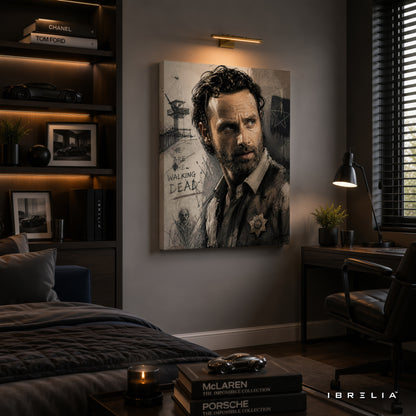 Rick Grimes Premium Wall Art – The Walking Dead 4K Wrapped MDF Frame | IBRELIA™