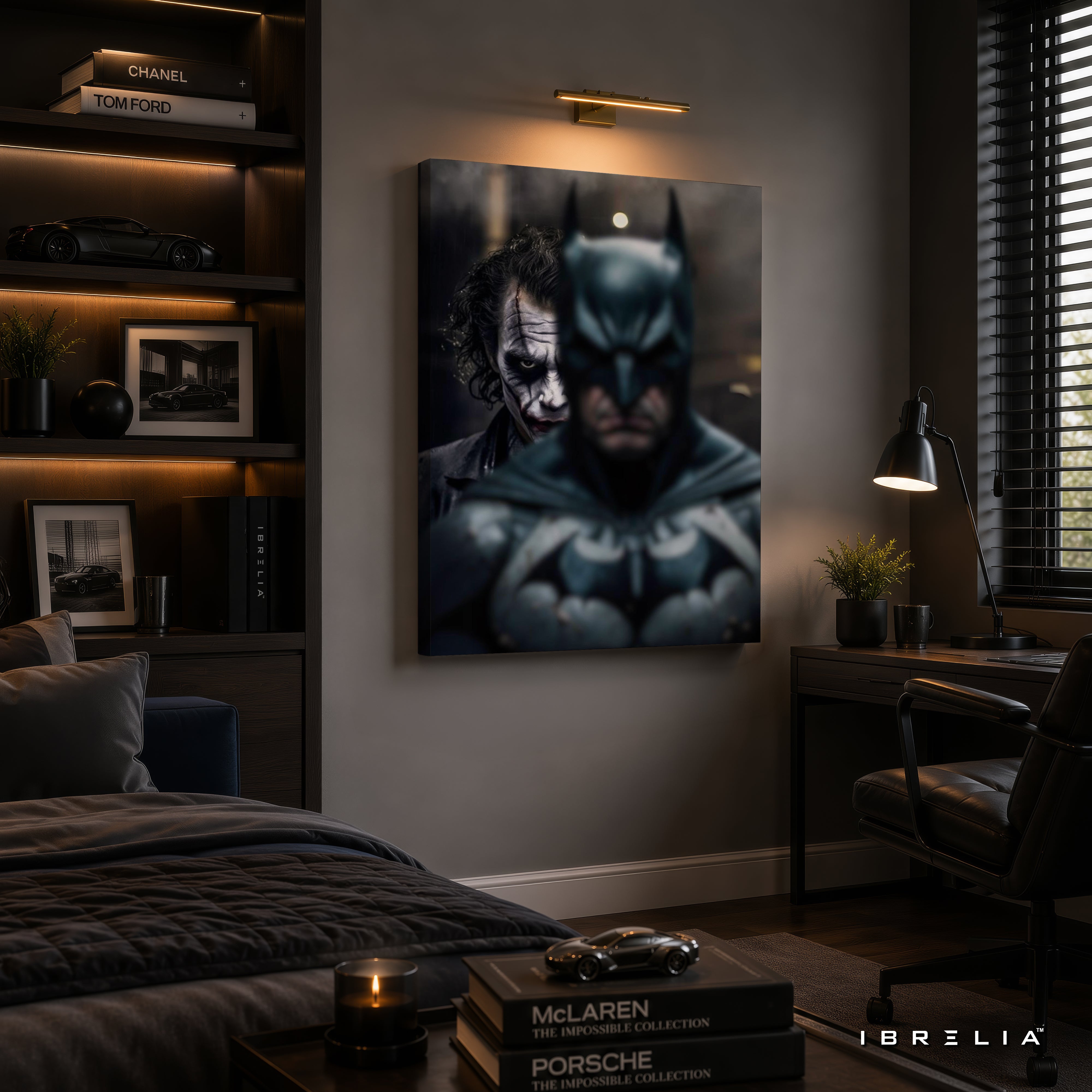 The Dark Knight Batman & Joker Wall Art – Gotham Rivals Premium Wrapped MDF Wall Decor | IBRELIA™