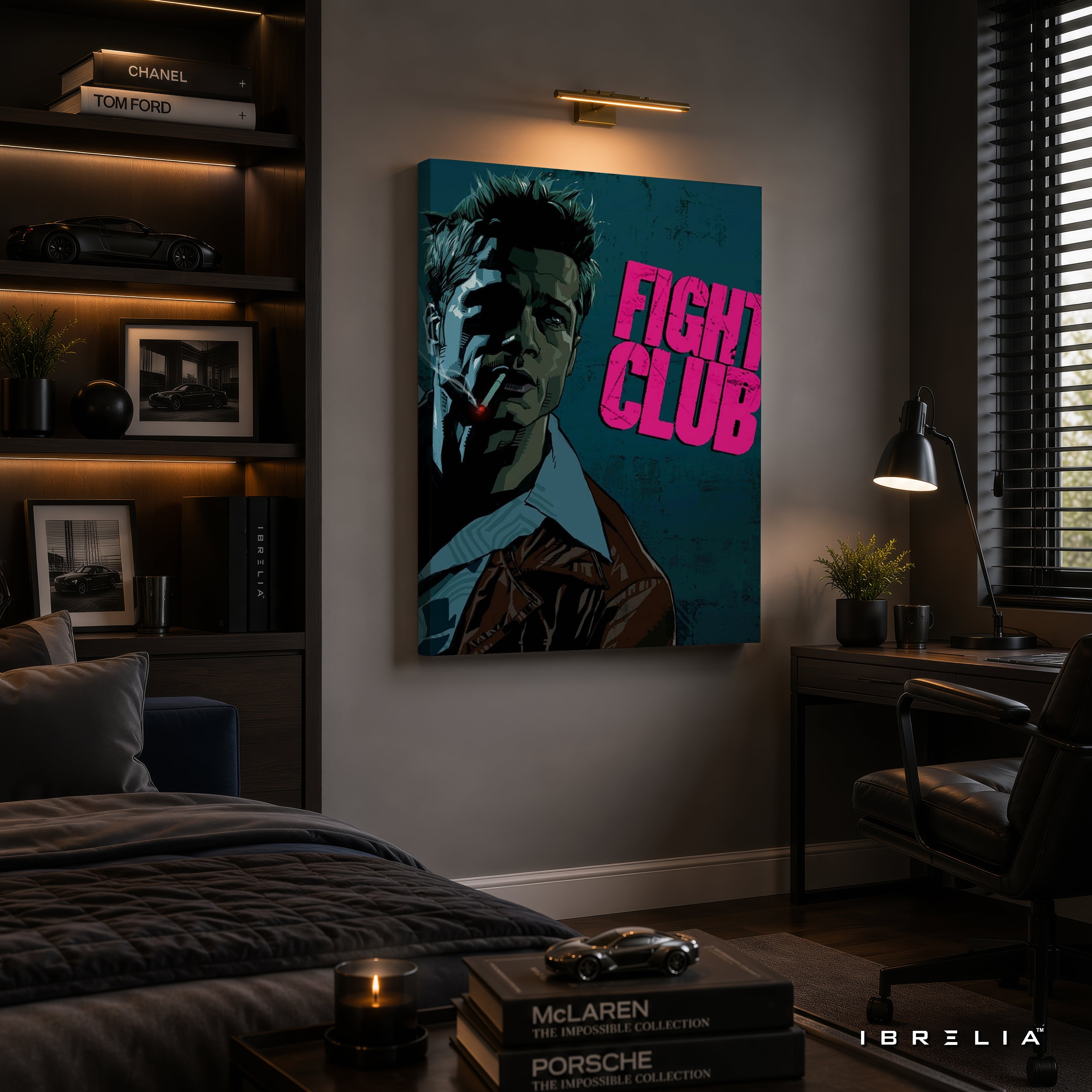 Fight Club Premium Canvas Wall Art – Tyler Durden Movie Artwork | Cult Classic Cinema Decor | IBRELIA™