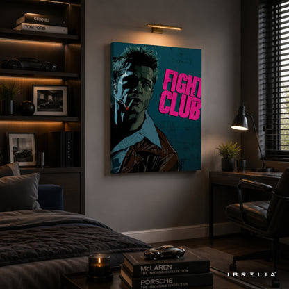Fight Club Premium Canvas Wall Art – Tyler Durden Movie Artwork | Cult Classic Cinema Decor | IBRELIA™