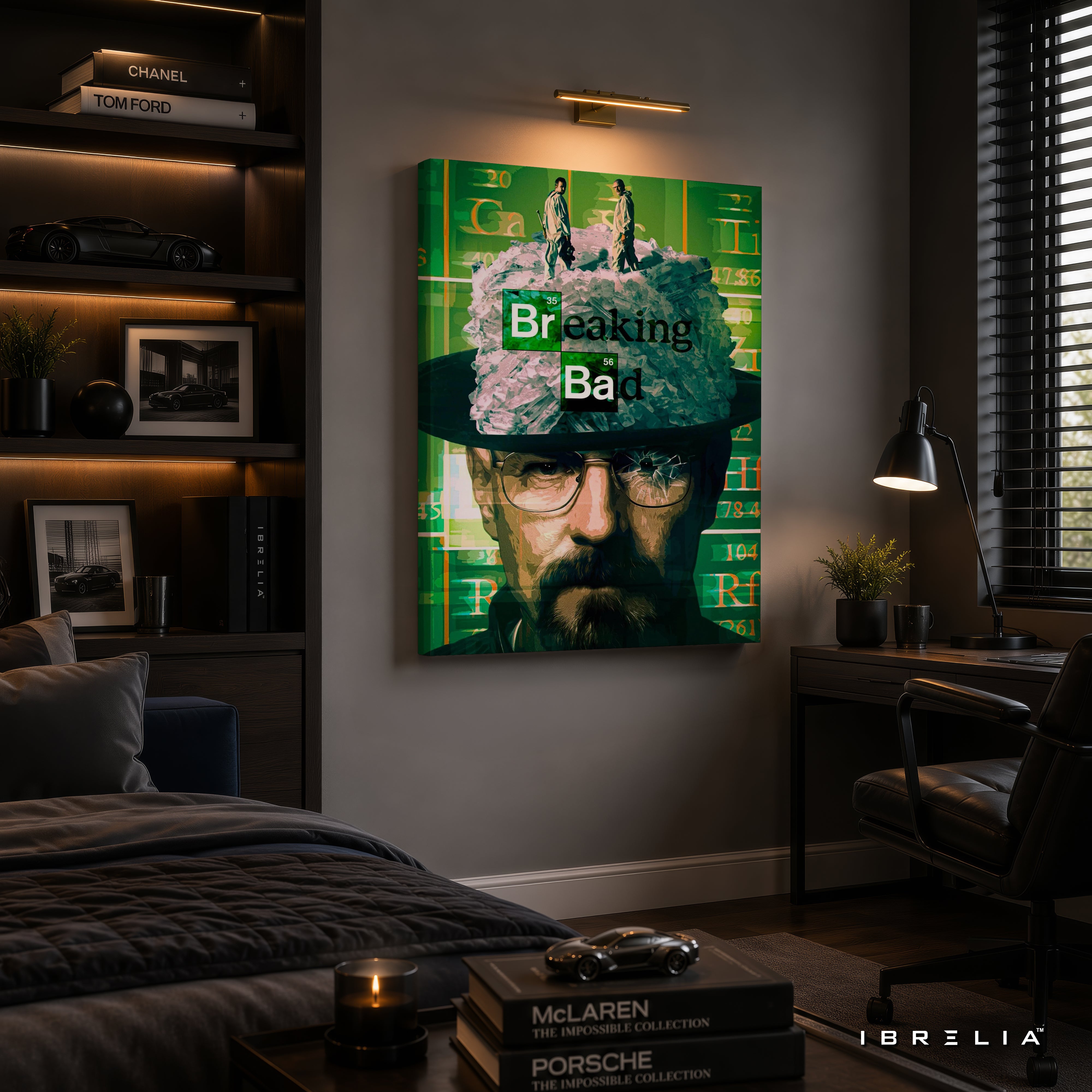 Breaking Bad Heisenberg Crystal Hat Canvas Wall Art – Walter White Breaking Bad Canvas Print | Breaking Bad Wall Decor | IBRELIA™