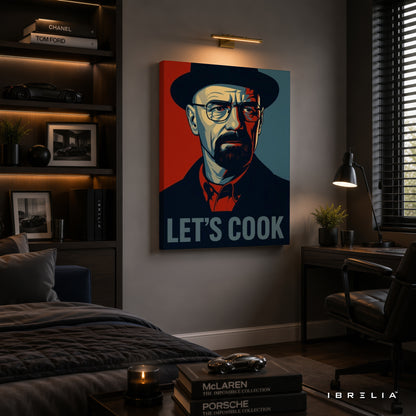 Breaking Bad "Let's Cook" Canvas Wall Art – Heisenberg Walter White Pop Art Canvas Print | Breaking Bad Wall Decor | IBRELIA™