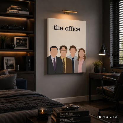 The Office Minimalist Character Wall Art – Modern TV Series Fan Art 4K Wrapped MDF Frame | IBRELIA™