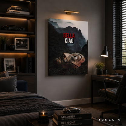 Bella Ciao Money Heist Premium Wall Art – La Casa de Papel Mask 4K Wrapped MDF Frame | IBRELIA™