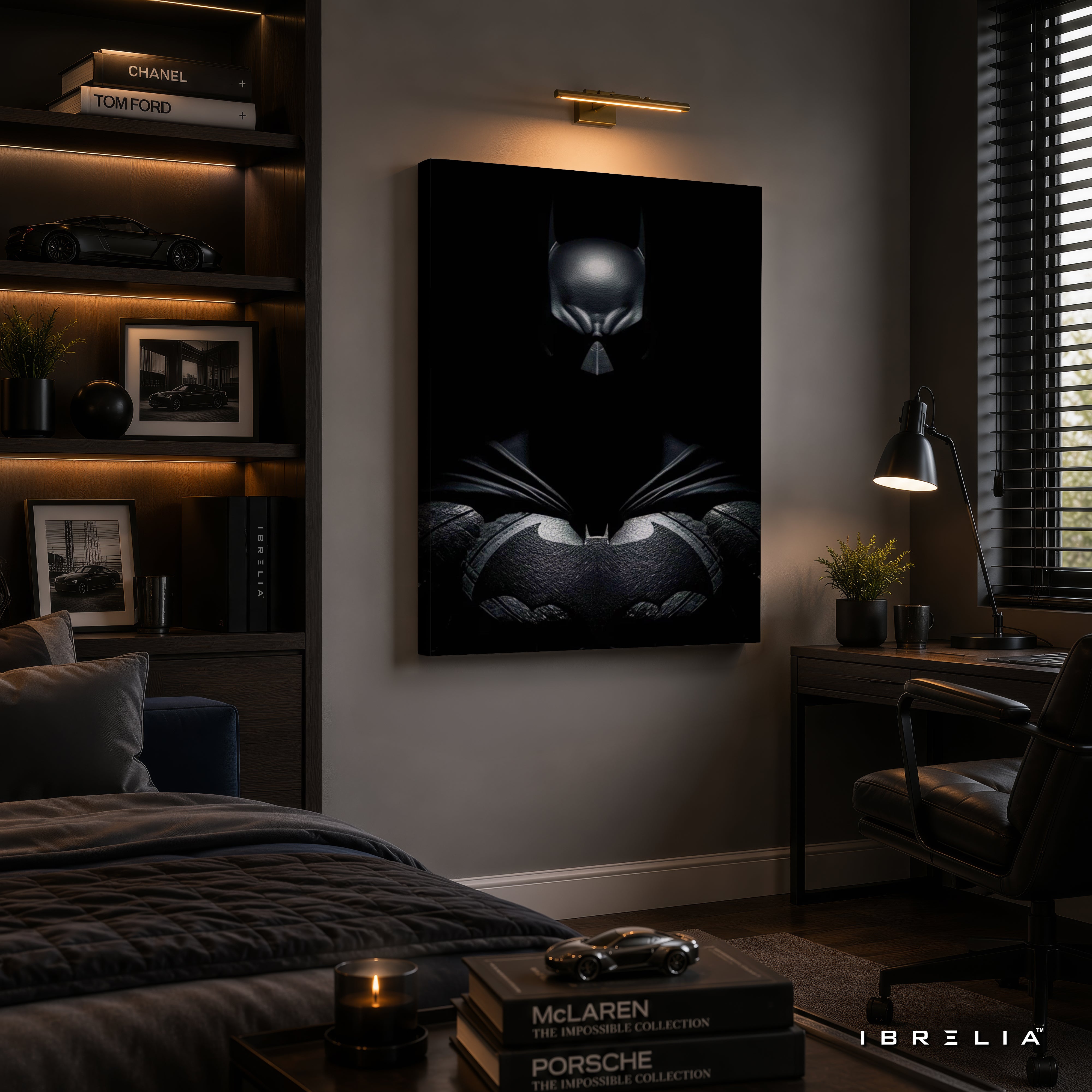 The Dark Knight Batman Wall Art – Dark Vigilante Premium Wrapped MDF Wall Decor | IBRELIA™
