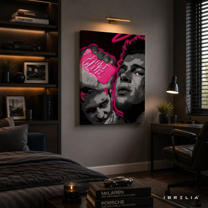 Fight Club Pink Soap Premium Canvas Wall Art – Tyler Durden & The Narrator Movie Artwork | Cult Classic Canvas Decor | IBRELIA™