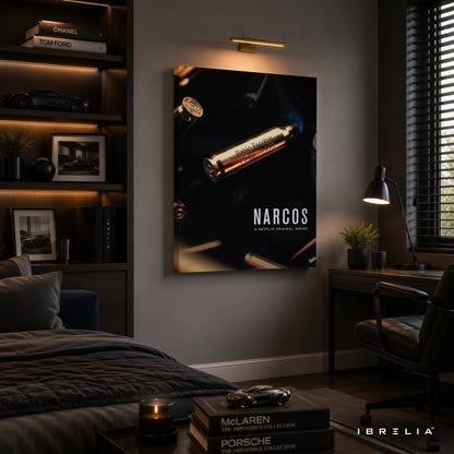 Narcos Pablo Escobar Bullet Premium Wall Art – Netflix Crime Series 4K Wrapped MDF Frame | IBRELIA™