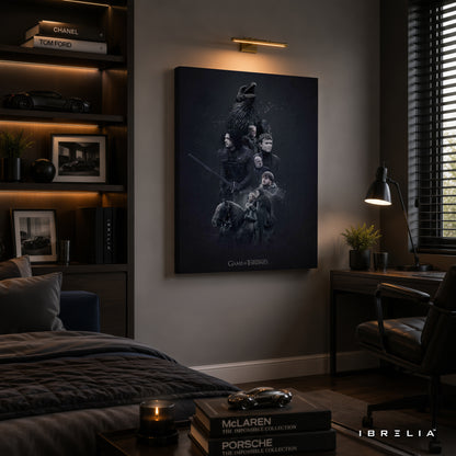 Game of Thrones Night's Watch Premium Wall Art – Jon Snow 4K Wrapped MDF Frame | IBRELIA™