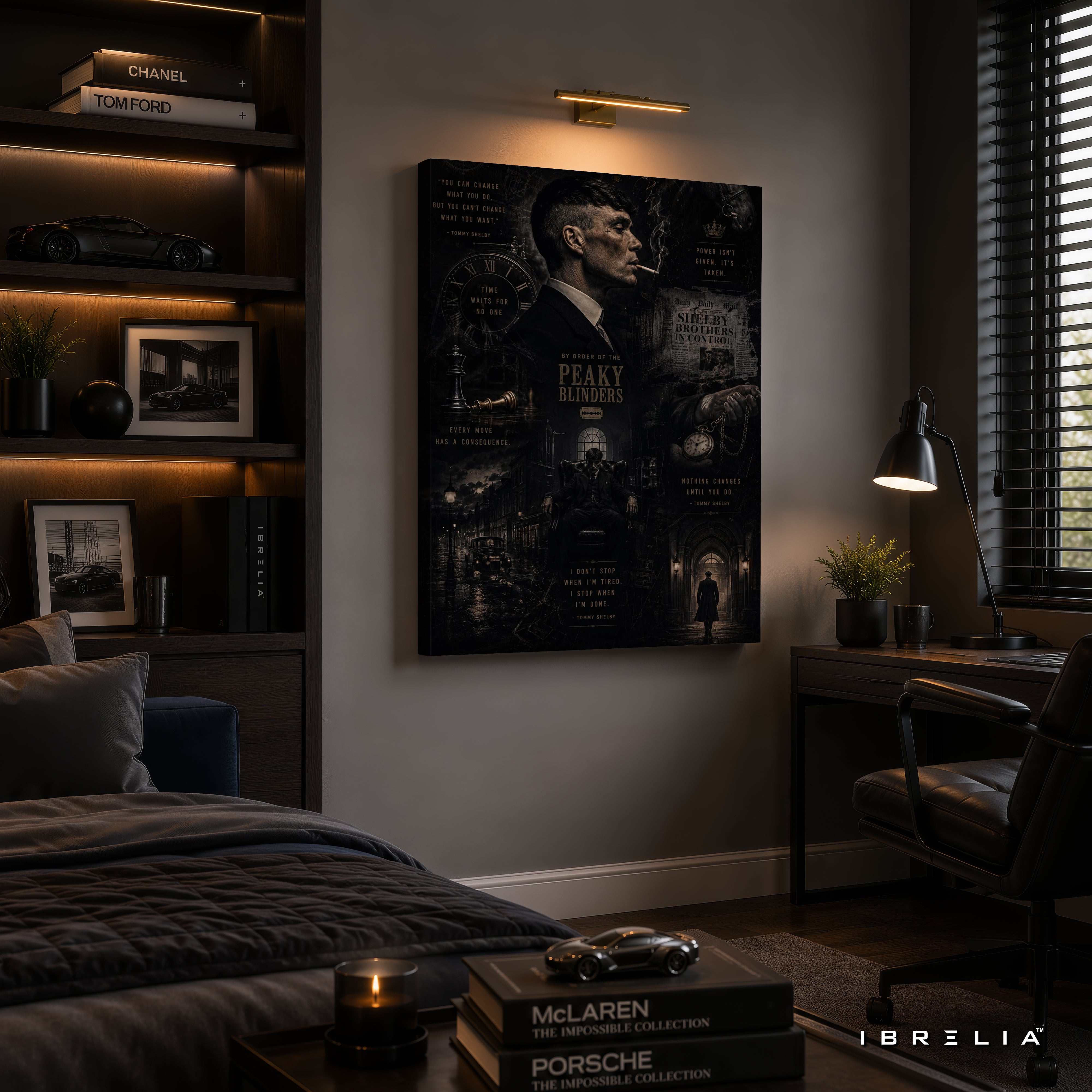 Thomas Shelby Vintage Collage Premium Wall Art – Peaky Blinders 4K Wrapped MDF Frame | IBRELIA™