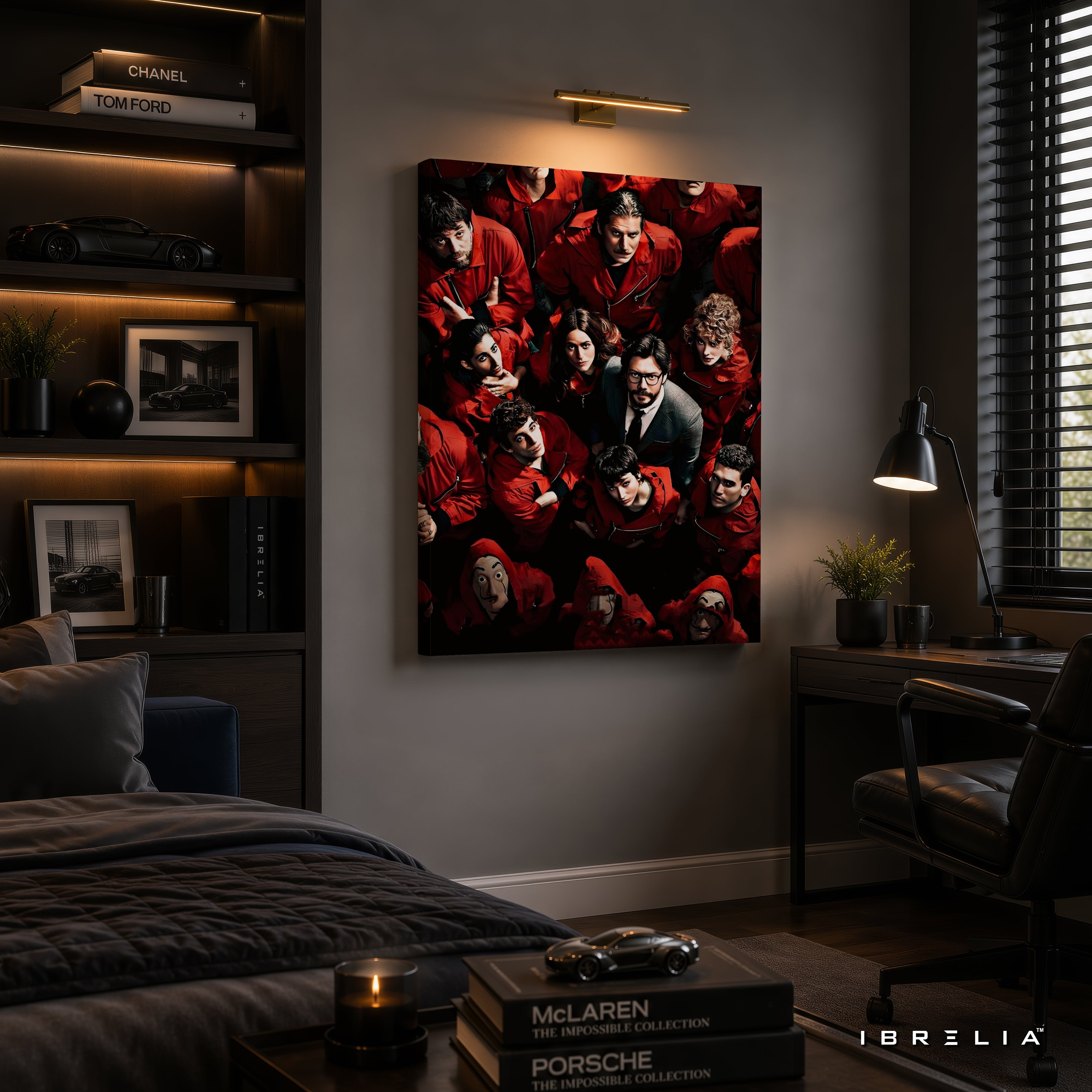 Money Heist Team Premium Wall Art – La Casa de Papel Crew 4K Wrapped MDF Frame | IBRELIA™