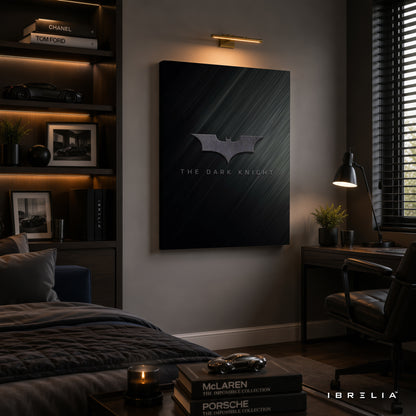 The Dark Knight Batman Logo Minimalist Wall Art – Premium Wrapped MDF Wall Decor | IBRELIA™