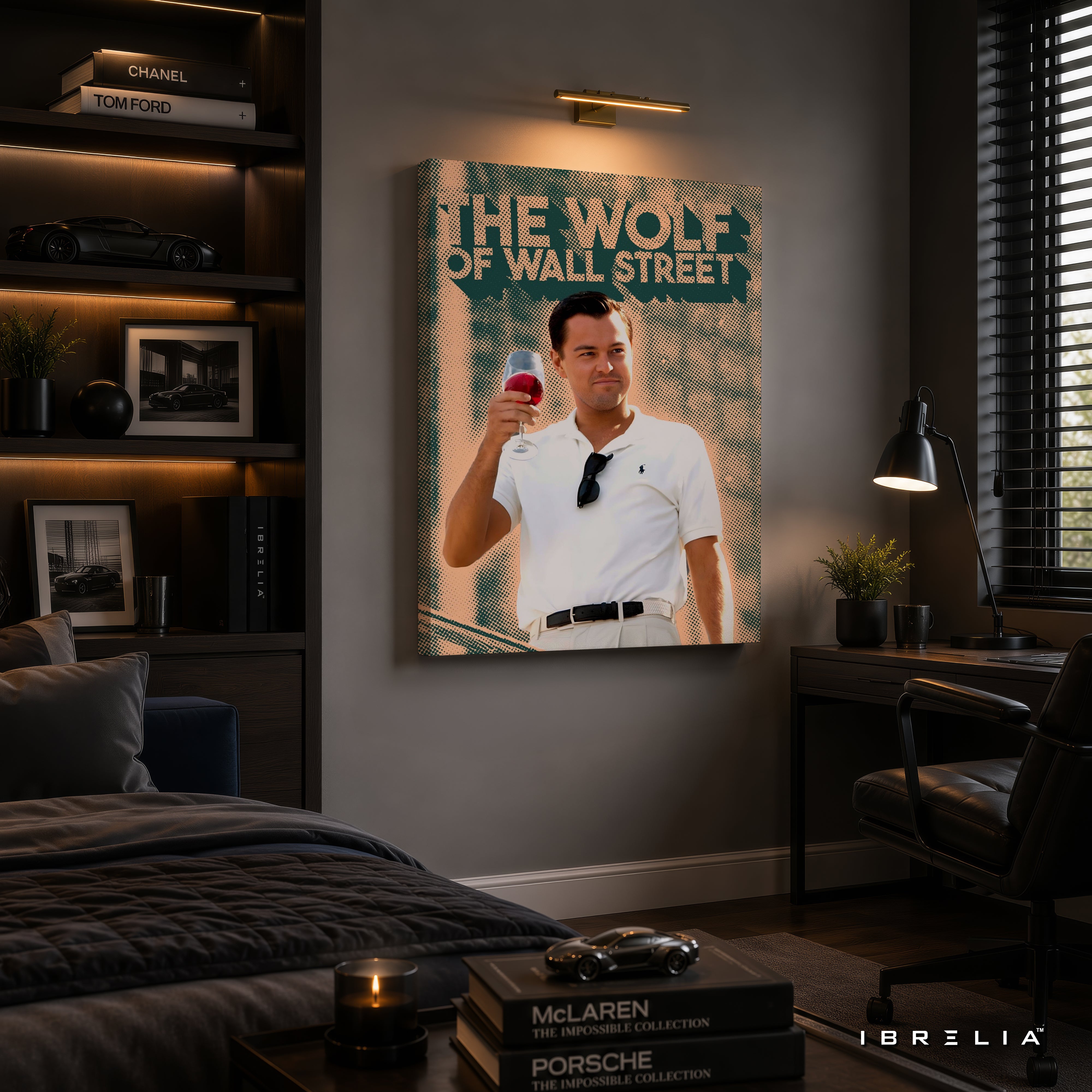 The Wolf of Wall Street Leonardo DiCaprio Premium Canvas Wall Art – Luxury Movie Inspired Wrapped Wall Decor | IBRELIA™