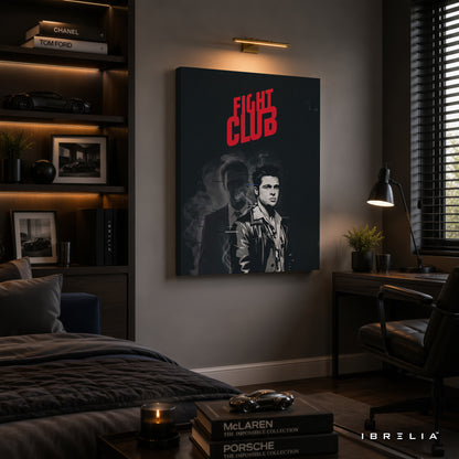 Fight Club Premium Canvas Wall Art – Tyler Durden Minimalist Movie Artwork | Cult Classic Cinema Decor | IBRELIA™