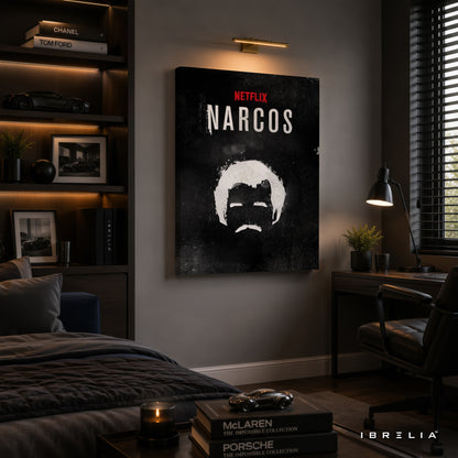 Narcos Minimalist Premium Wall Art – Netflix Inspired Pablo Escobar 4K Wrapped MDF Frame | IBRELIA™