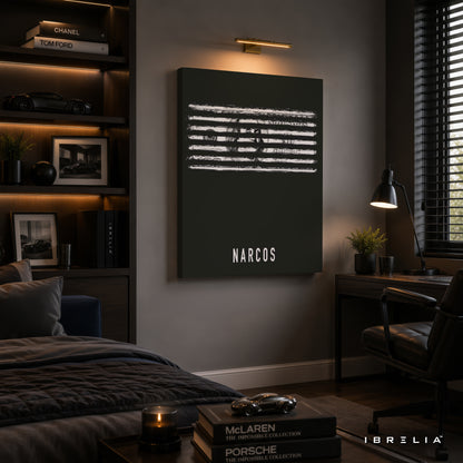 Narcos Money Lines Premium Wall Art – Netflix Minimalist Crime Series 4K Wrapped MDF Frame | IBRELIA™